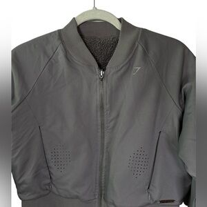 GYMSHARK Whitney Simmons Reversible Cropped Sherpa Bomber‎ Jacket Size Small